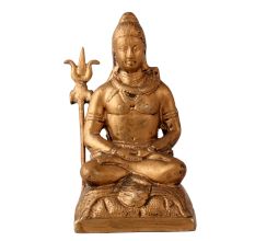 Brass Statue Of Lord Shiva In Meditation