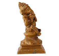 Handmade Brass Statue Of Sitting Lord Ganesha