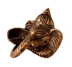 Brass Statue Of Ganesha With Diya One One SIde