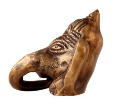 Brass Statue Of Ganesha With Diya One One SIde