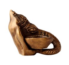 Brass Statue Of Ganesha With Diya One One SIde