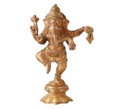 Brass Dancing Ganesha Statue Deco