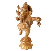 Brass Dancing Ganesha Statue Deco