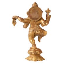 Brass Dancing Ganesha Statue Deco