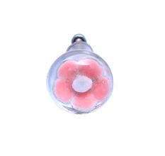 Pink Flower Engraved Glass Dresser Knobs