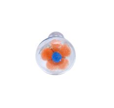 Orange Flower Engraved Glass Almirah Knobs