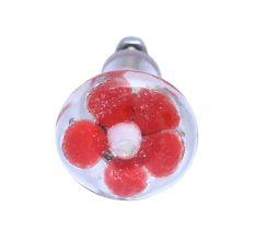 Red Flower Engraved Glass Cabinet Knobs
