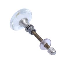 White Flower Engraved Glass  Cupboard Knobs