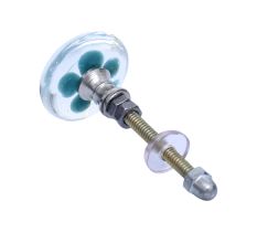 Turquoise Flower Engraved Glass Wardrobe Knobs