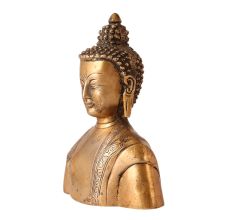 Brass Buddha Bust Statue for Decor