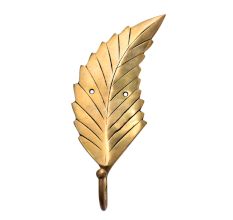 Golden Brass Leaf Key Hooks For Wall