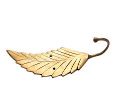Golden Brass Leaf Key Hooks For Wall
