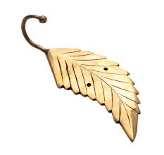Golden Brass Leaf Key Hooks For Wall