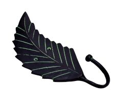 Antique Green Brass Leaf Key Hooks For Wall