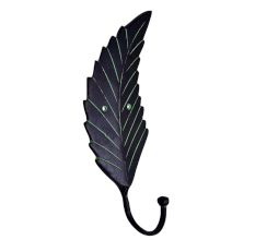 Antique Green Brass Leaf Key Hooks For Wall