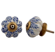Blue Leaf Dresser Knob
