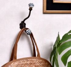 Black Floral Ceramic Iron Wall Hooks