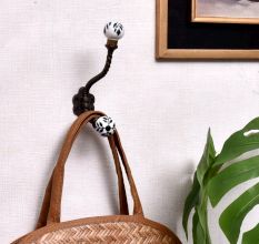 Black Leaf Ceramic Iron Coat Hooks