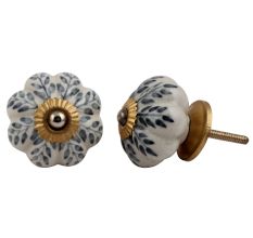 Grey Leaf Dresser Knob