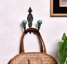 Solid Sea Green Ceramic Iron Wall Hooks
