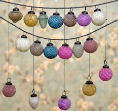 Set of 12 Glass Distressed Christmas Balls Ornamets For Tree Decoration