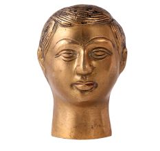 Brass Statue Man Tribal Face