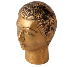 Brass Statue Man Tribal Face
