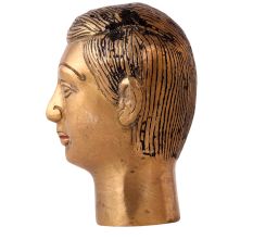 Brass Statue Man Tribal Face