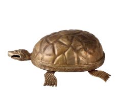 Carved Brass Tortoise Statue
