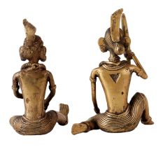Brass Dhokra Two Tribal Women Figurines