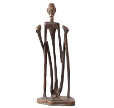 Brass Elongated Old African man Statue