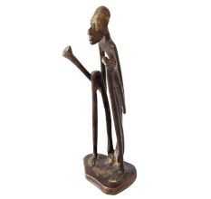 Brass Elongated Old African man Statue