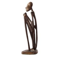 Brass Elongated Old African man Statue