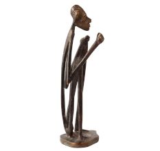 Brass Elongated Old African man Statue