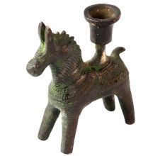 Brass Dhokra Horse With Candle Stand