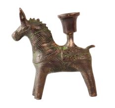 Brass Dhokra Horse With Candle Stand