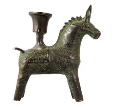 Brass Dhokra Horse With Candle Stand
