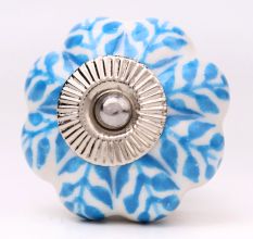 Old Turquoise Leaf Dresser Knob