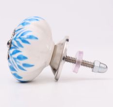 Old Turquoise Leaf Dresser Knob