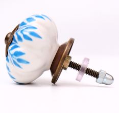 Old Turquoise Leaf Dresser Knob