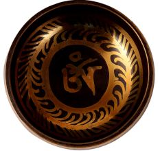 Tibetan Singing Bowl Engraved with Om Symbol