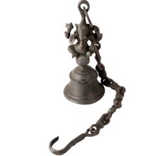 Decorative Brass bell with Chain and Ganesha Figurine
