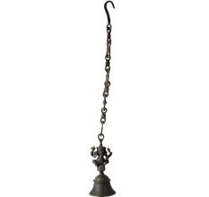 Decorative Brass bell with Chain and Ganesha Figurine