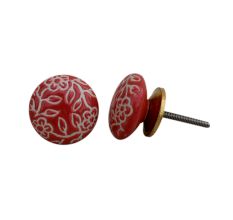 Pastel Red Etched Knob