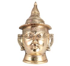 Shiny Brass Big Plate of Goddess Parvati Head