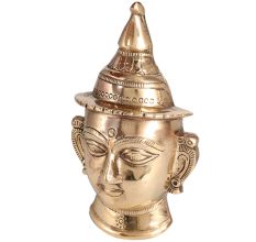 Shiny Brass Big Plate of Goddess Parvati Head