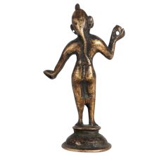 Vintage Brass Radha Rani Statue in Black Finish