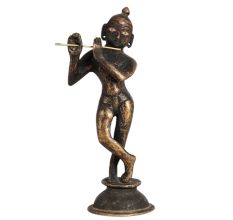 Vintage Lord Krishna Statue in Black Finish