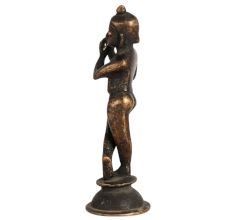 Vintage Lord Krishna Statue in Black Finish