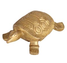 Brass Tortoise Engraved with Vastu Yantra